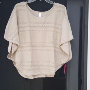 NWT- Lightweight Cream Poncho Sweater